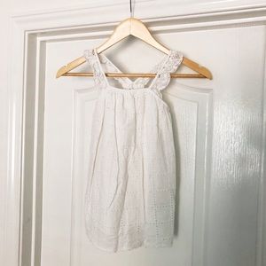 Zara Kids Girls White Eyelet and Laced Dress